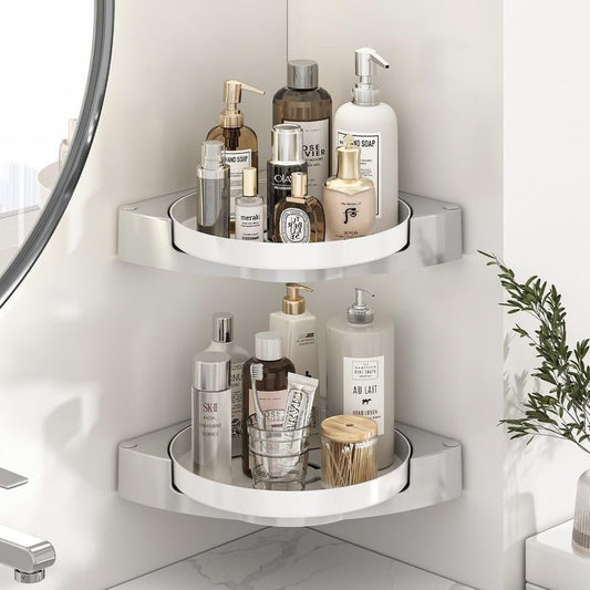 Corner Shower Caddy 360° Rotating Bathroom Organizers Shower Shelf for inside Shower,Shampoo Holder for Shower Wall,Bathroom Caddy Organizer,Shower Caddy Baseket,Bathroom Accessories - go2shop