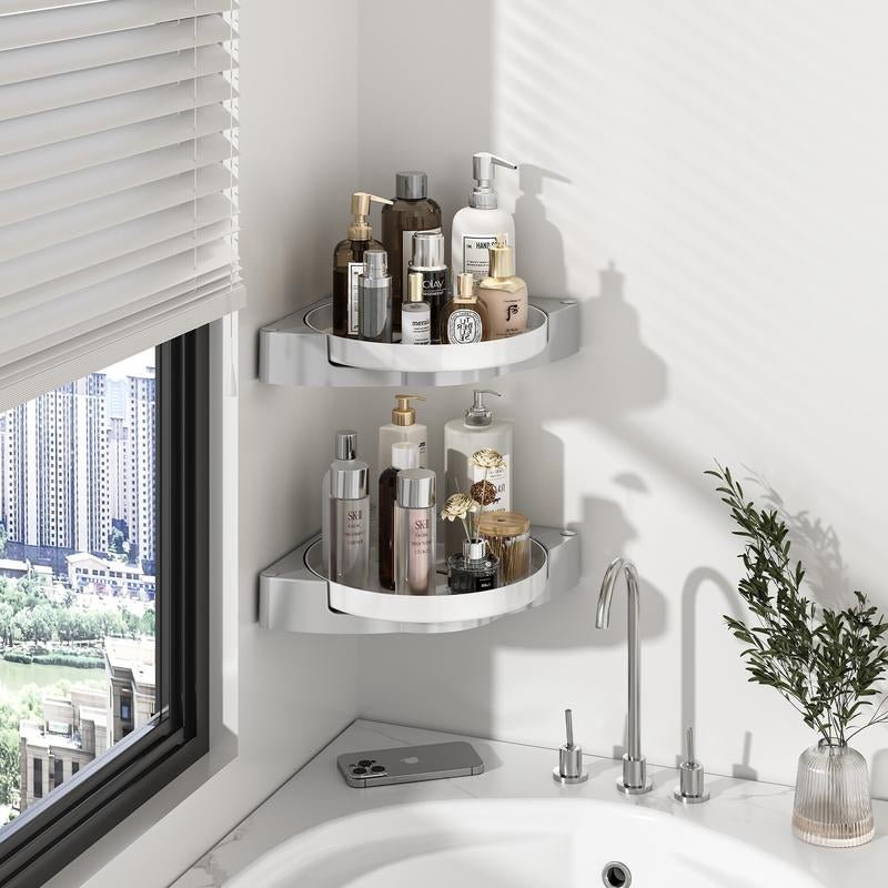 Corner Shower Caddy 360° Rotating Bathroom Organizers Shower Shelf for inside Shower,Shampoo Holder for Shower Wall,Bathroom Caddy Organizer,Shower Caddy Baseket,Bathroom Accessories - go2shop