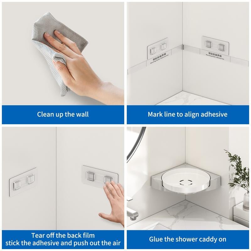 Corner Shower Caddy 360° Rotating Bathroom Organizers Shower Shelf for inside Shower,Shampoo Holder for Shower Wall,Bathroom Caddy Organizer,Shower Caddy Baseket,Bathroom Accessories - go2shop