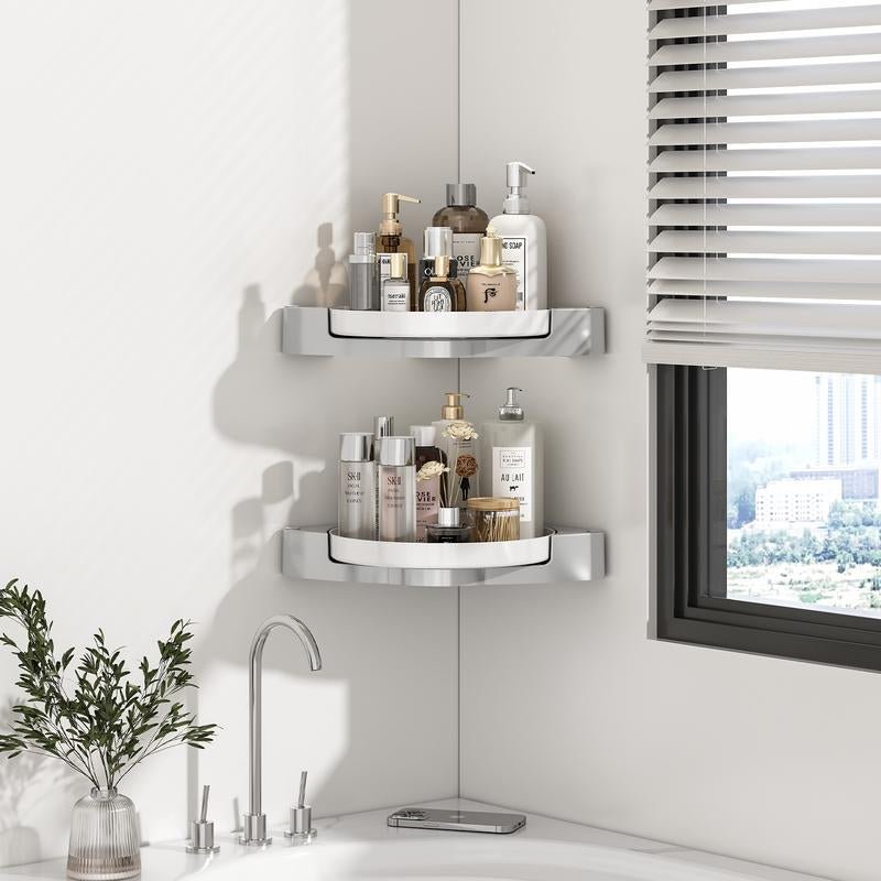 Corner Shower Caddy 360° Rotating Bathroom Organizers Shower Shelf for inside Shower,Shampoo Holder for Shower Wall,Bathroom Caddy Organizer,Shower Caddy Baseket,Bathroom Accessories - go2shop