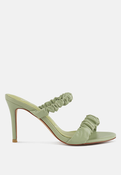 Qualie Ruched Strap Stiletto Sandals-5