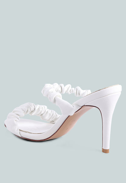 Qualie Ruched Strap Stiletto Sandals-2