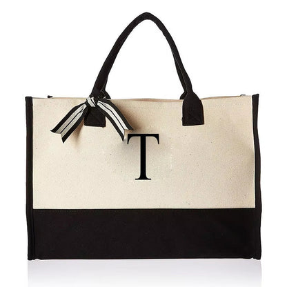 Tote Bag Fashion Canvas Totes Letters Flower Portable Beach Shoulder Shopping Casual Beach Bag Large Capacity Handbag Wholesale - go2shop
