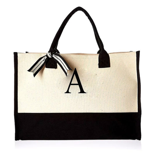 Tote Bag Fashion Canvas Totes Letters Flower Portable Beach Shoulder Shopping Casual Beach Bag Large Capacity Handbag Wholesale - go2shop