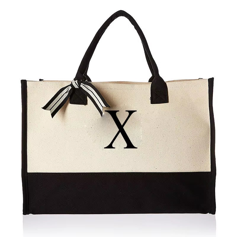 Tote Bag Fashion Canvas Totes Letters Flower Portable Beach Shoulder Shopping Casual Beach Bag Large Capacity Handbag Wholesale - go2shop
