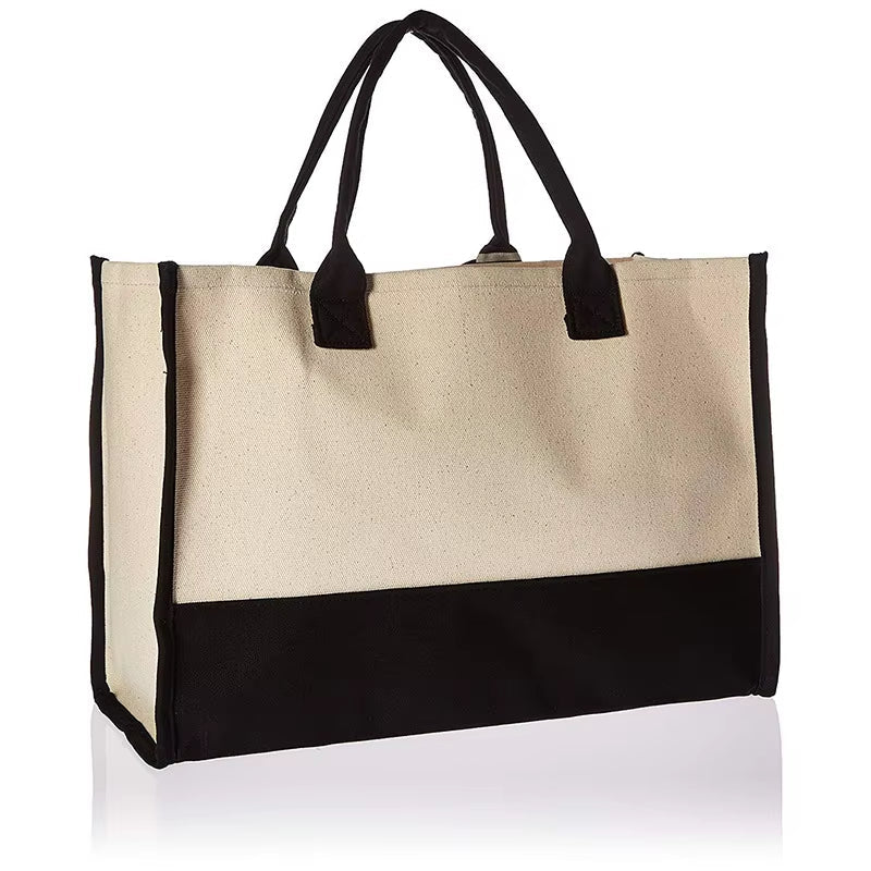 Tote Bag Fashion Canvas Totes Letters Flower Portable Beach Shoulder Shopping Casual Beach Bag Large Capacity Handbag Wholesale - go2shop